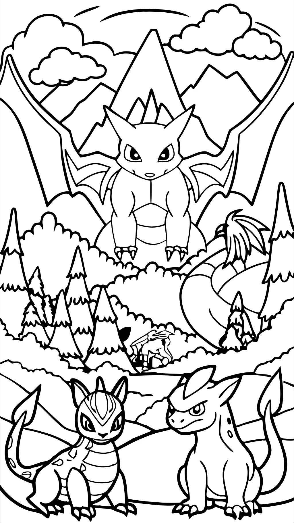 páginas para colorear legendarias de Pokémon